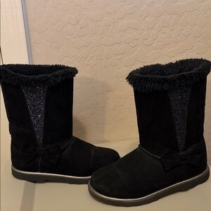 Kohl's Black Glitter Winter Boots with Bow
